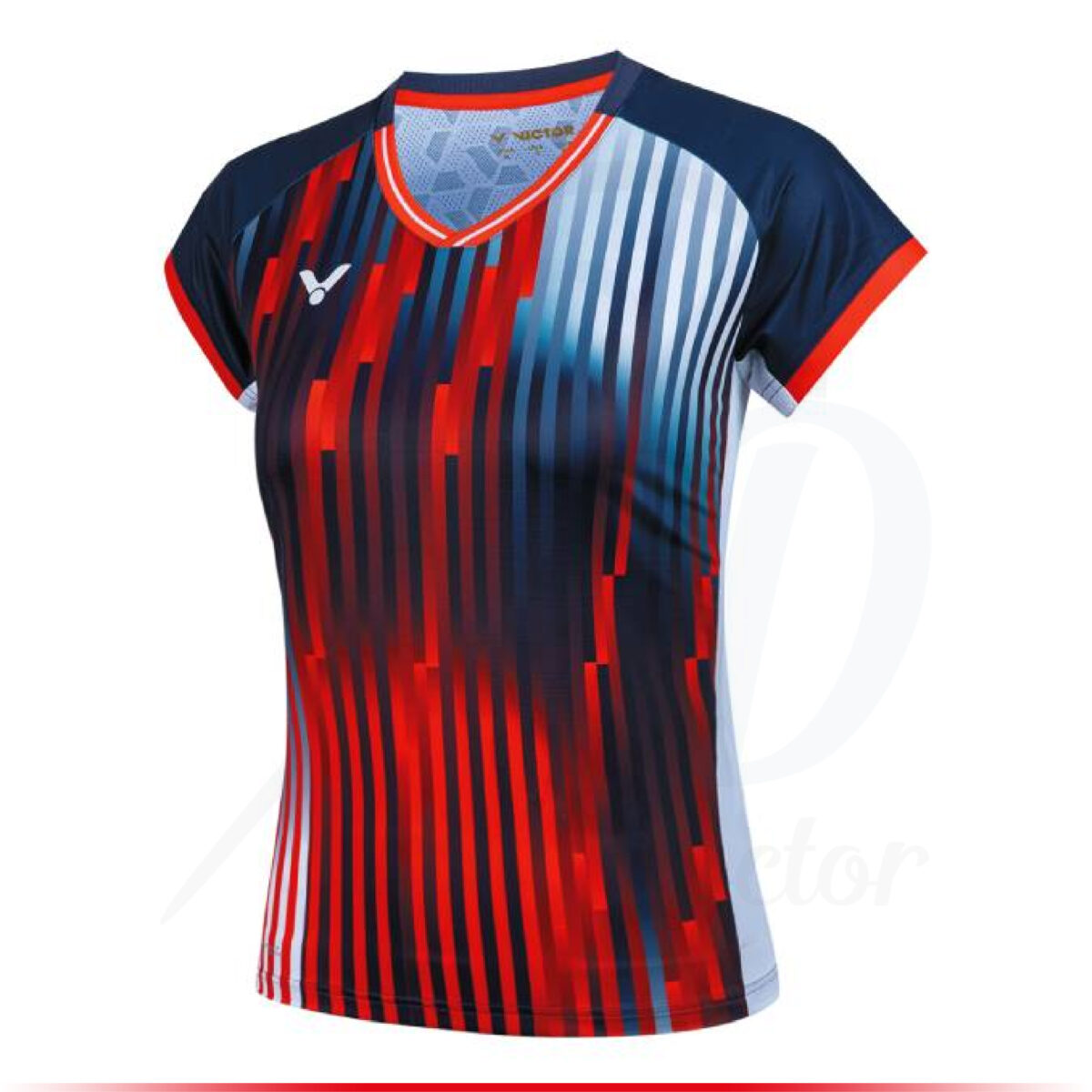 Victor T-shirt Women T-51050 TD B - Bleu/Rouge