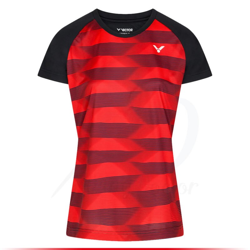 Victor T-shirt T-34102 CD Women Black Red